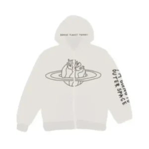 Broken Planet Market outer Space Zip up White Hoodie